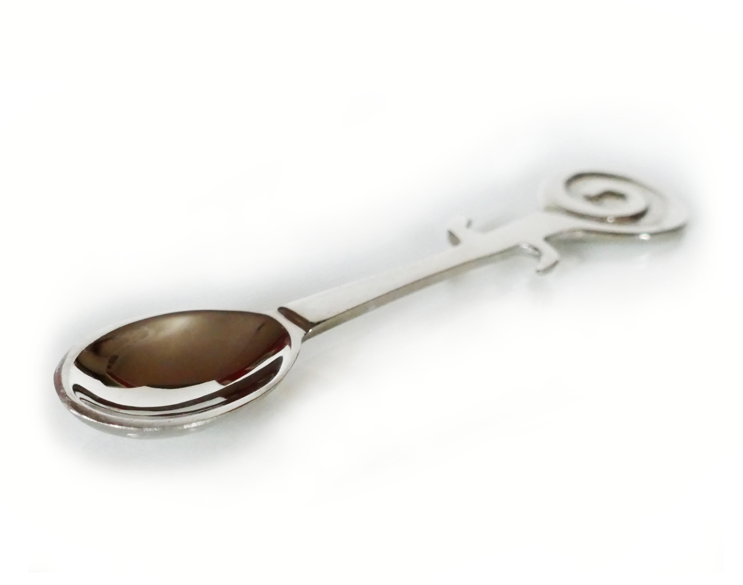 Räucherlöffel Spirale - Messing vernickelt