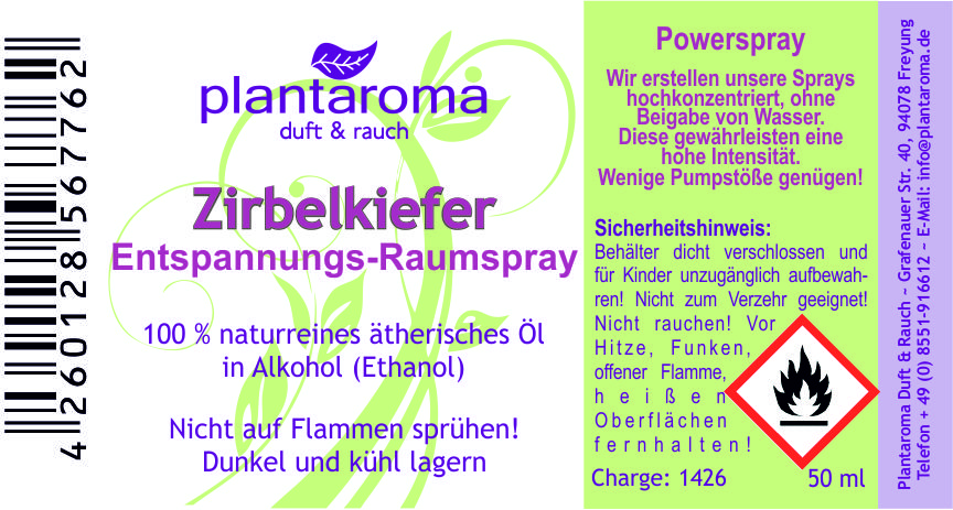 Zirbelkiefer, Entspannungs-Raumspray