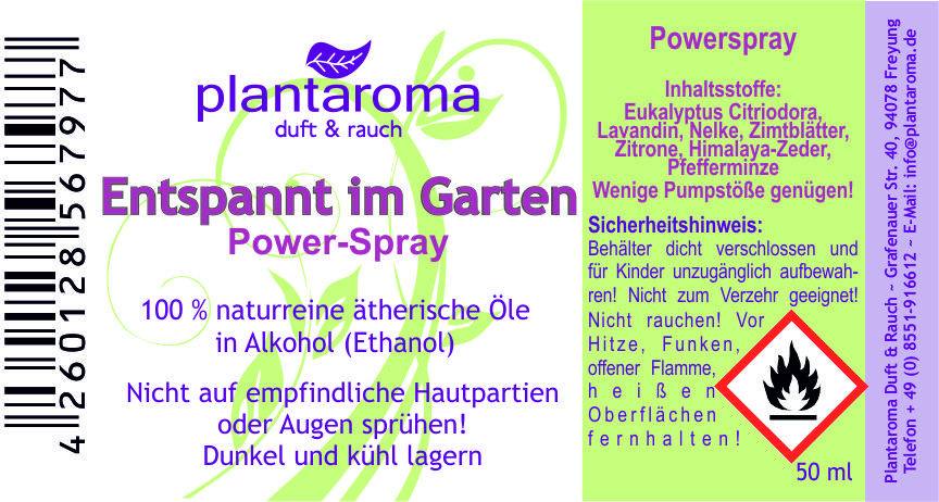 Entspannt im Garten, Power-Raumspray