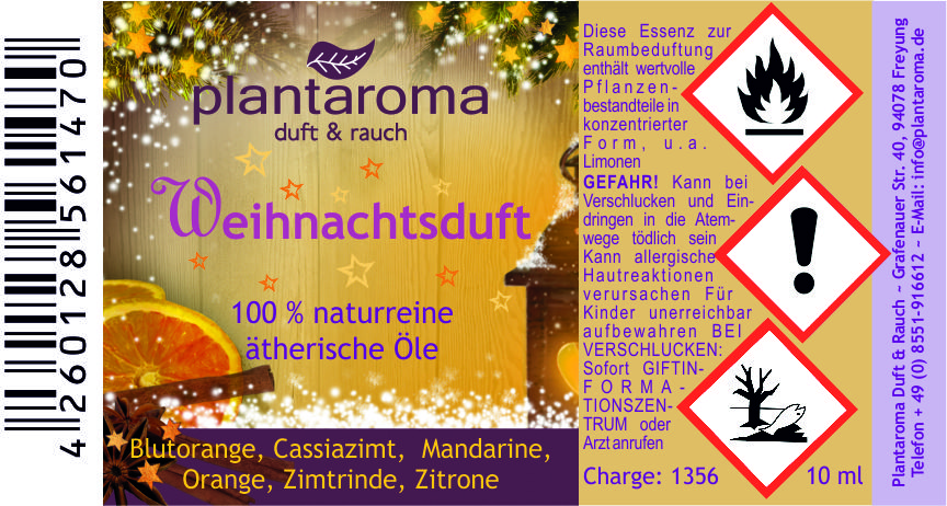 Weihnachtsduft, 100 % naturreine ätherische Öle