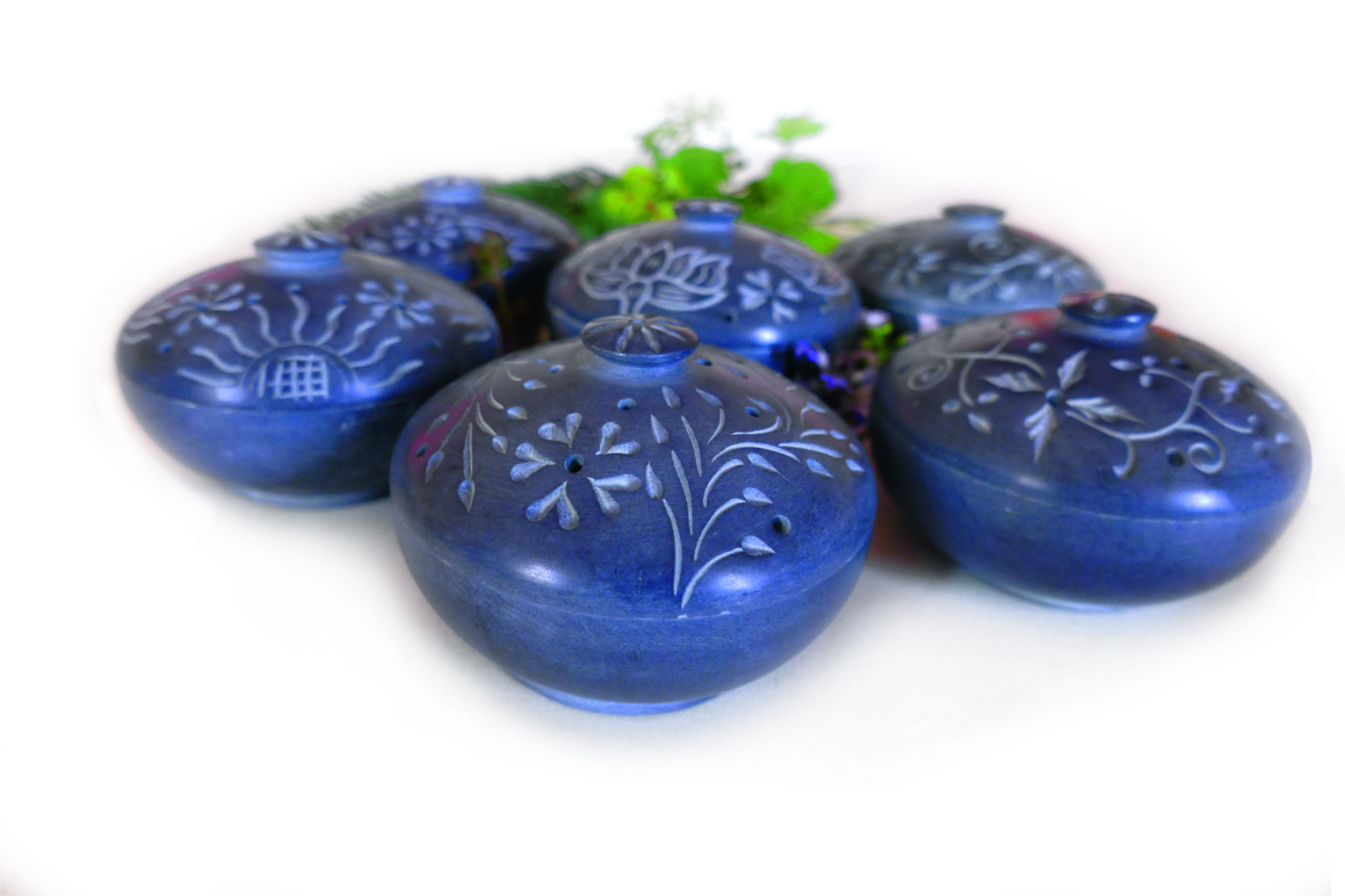 Desna, 6er Set Specksteindöschen