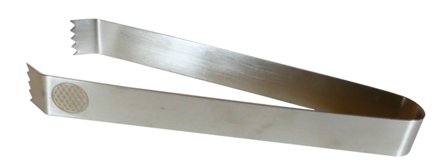 Kohlezange mit Blume des Lebens