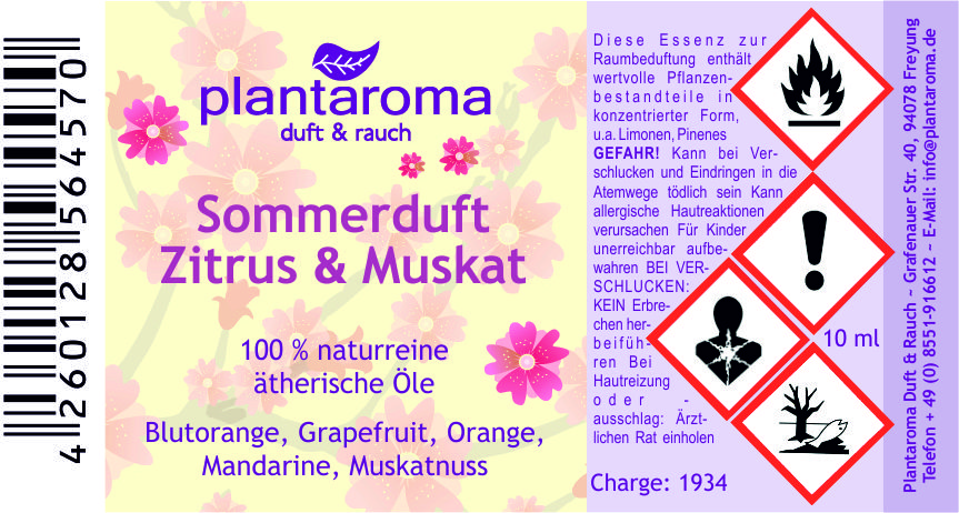 Sommerduft, Lieblingsdüfte, 100 % naturreine ätherische Öle