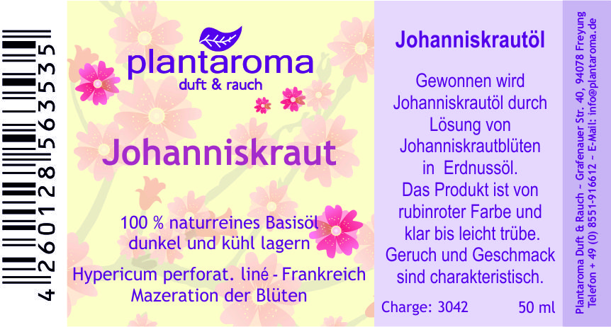 Johanniskraut, 100 % naturreines Basisöl