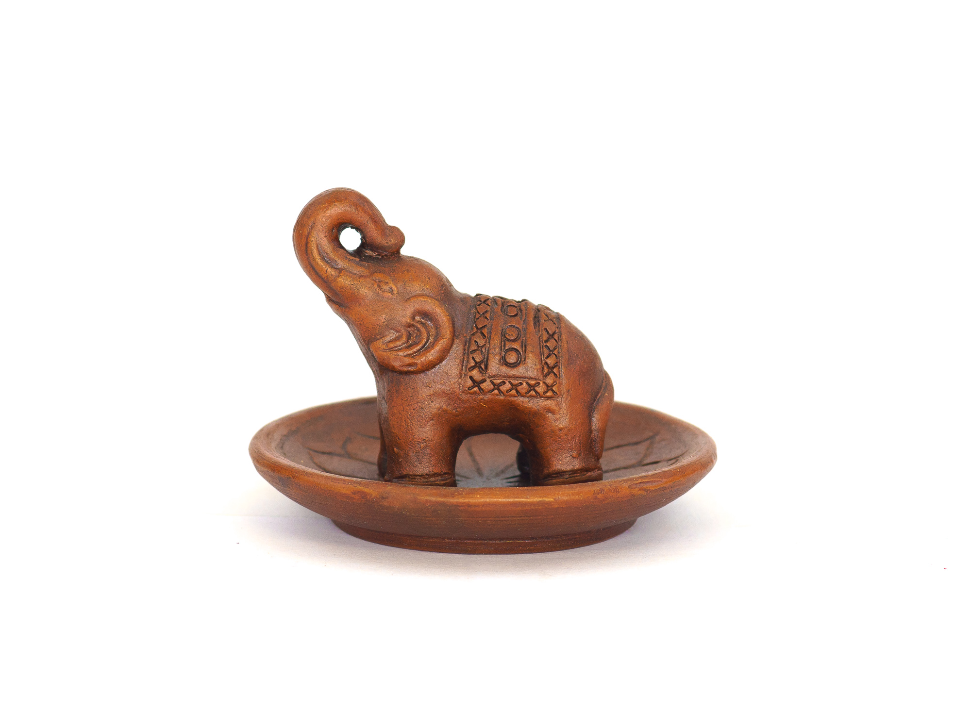 Elefant auf Lotusblume, Ton