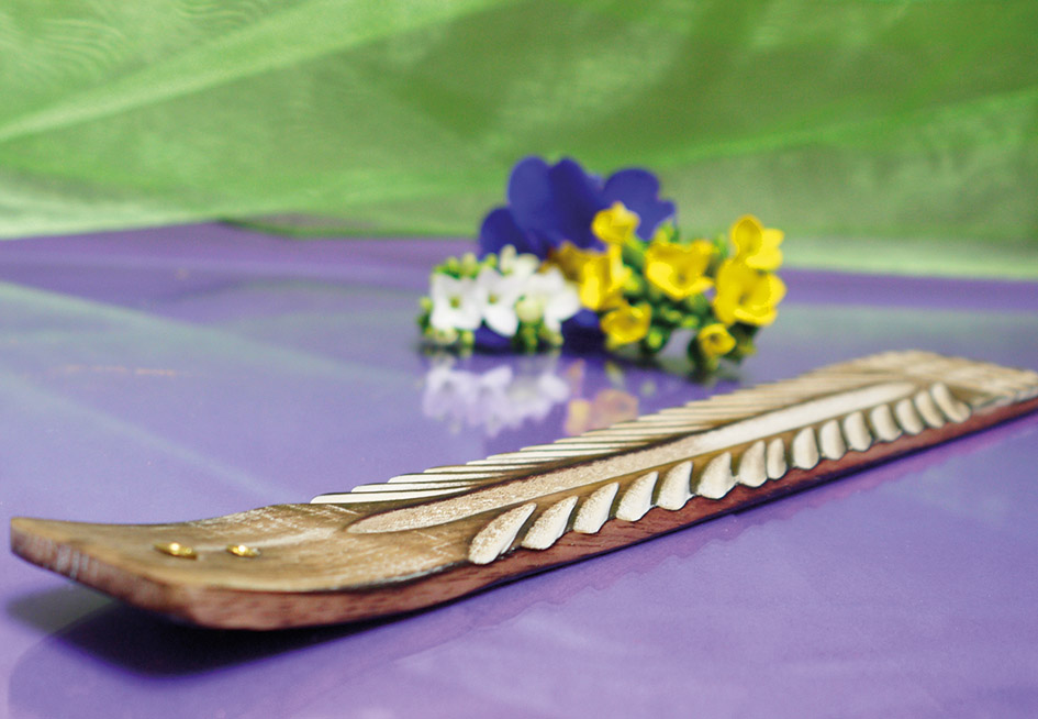 Holzhalter Ornament weiß