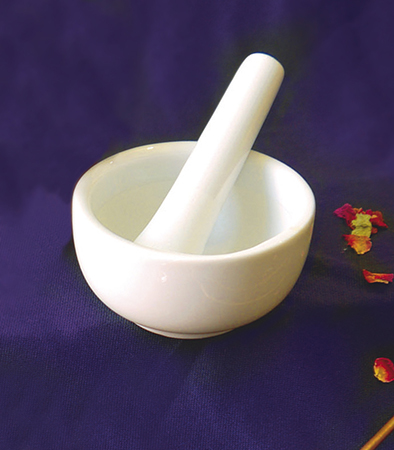 Mörser, weiß, Speckstein