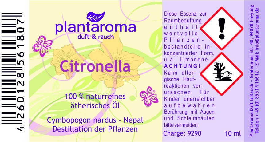 Citronella, 100 % naturreines ätherisches Öl