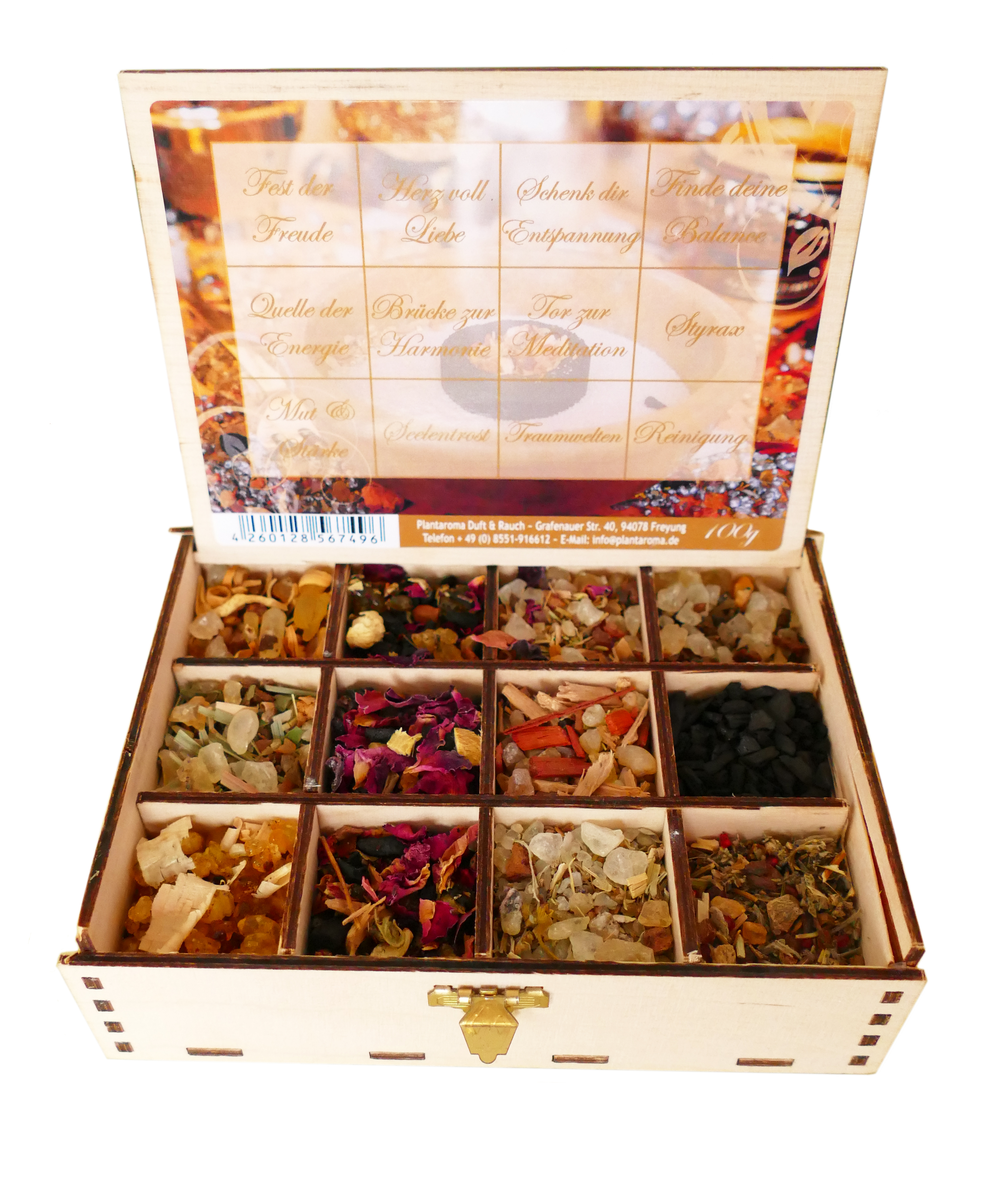 Räucherbox Düfte für die Seele, 100 % naturreine Räucherwaren