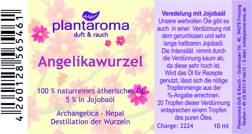 Angelikawurzel 5 %, 100 % naturreines ätherisches Öl in Jojoba