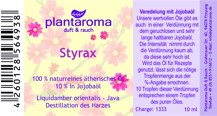 Styrax in 100 % naturreinem Jojobaöl