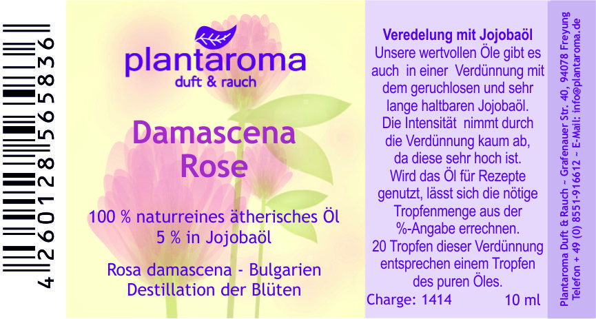 Damascena Rose in 100 % naturreinem Jojobaöl