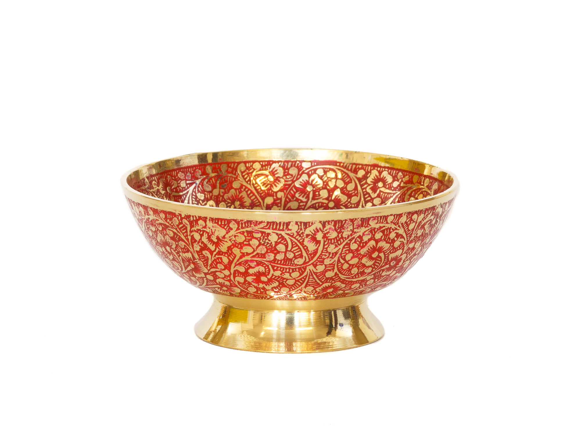 Räucherschale Indore rot, Messing