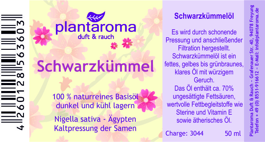 Schwarzkümmelöl, 100 % naturreines Basisöl