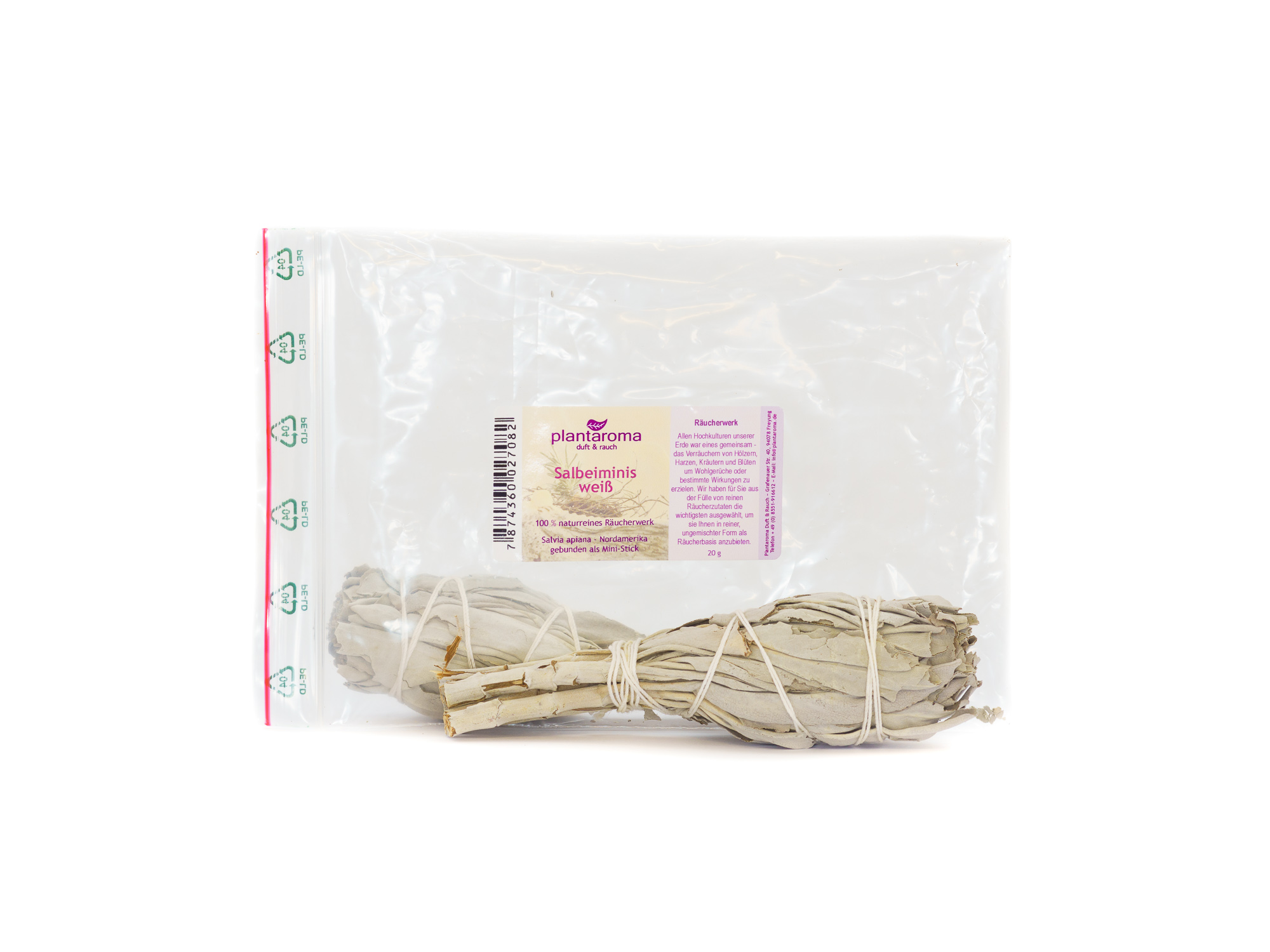 Salbei-Mini-Stick, 100 % naturreines Räucherwerk