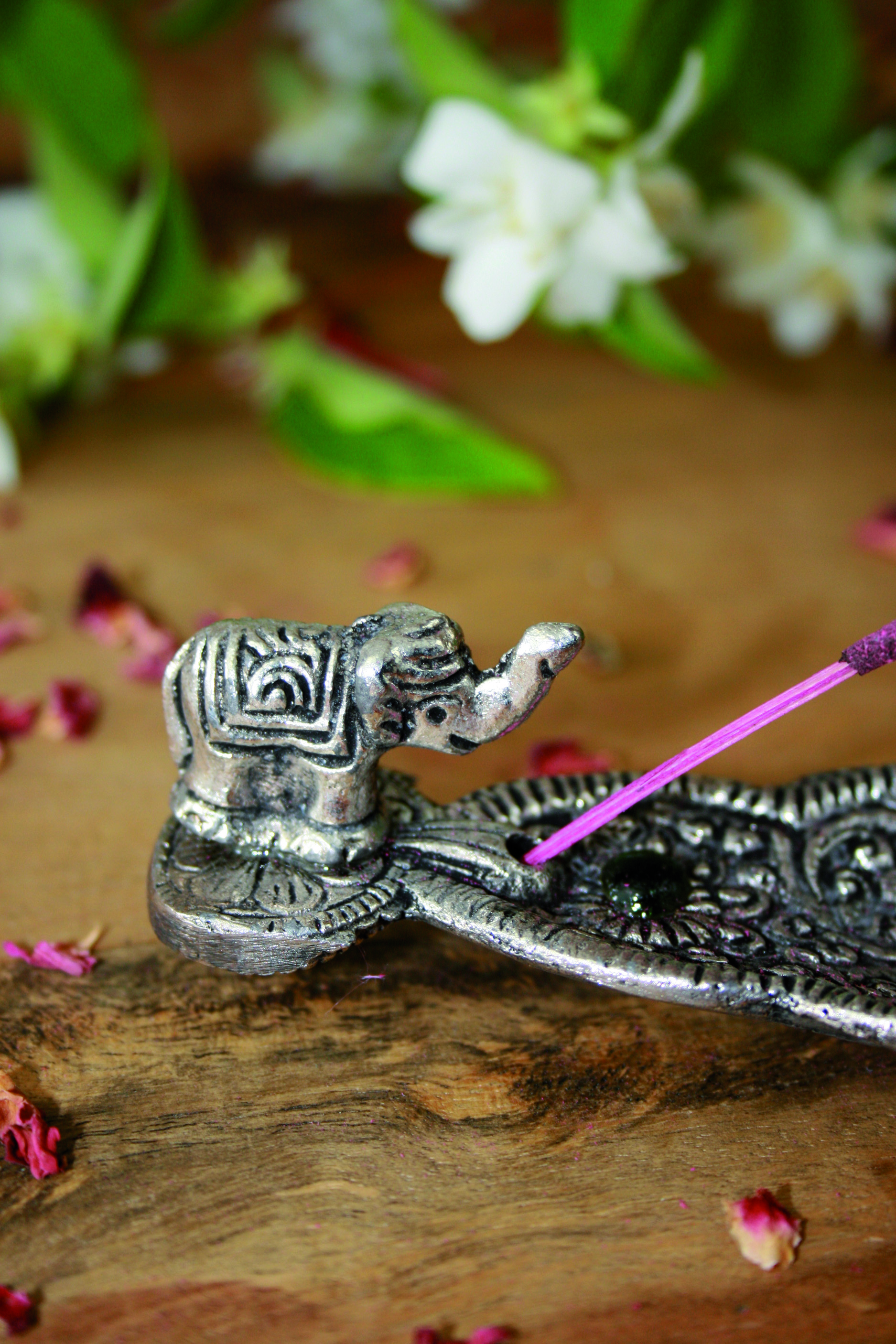 Stäbchenhalter Elefant, Weißmetall