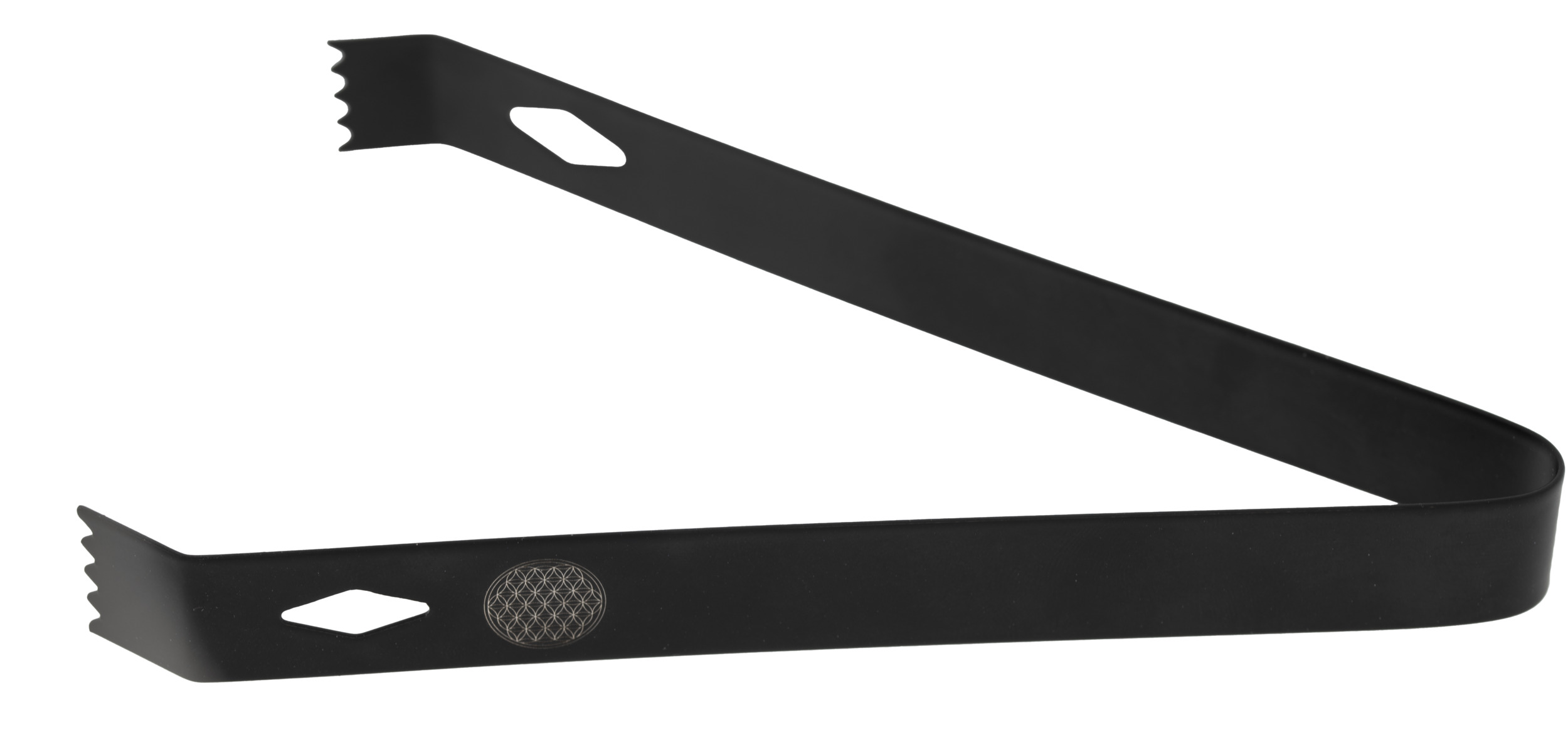 Kohlezange schwarz gepulvert