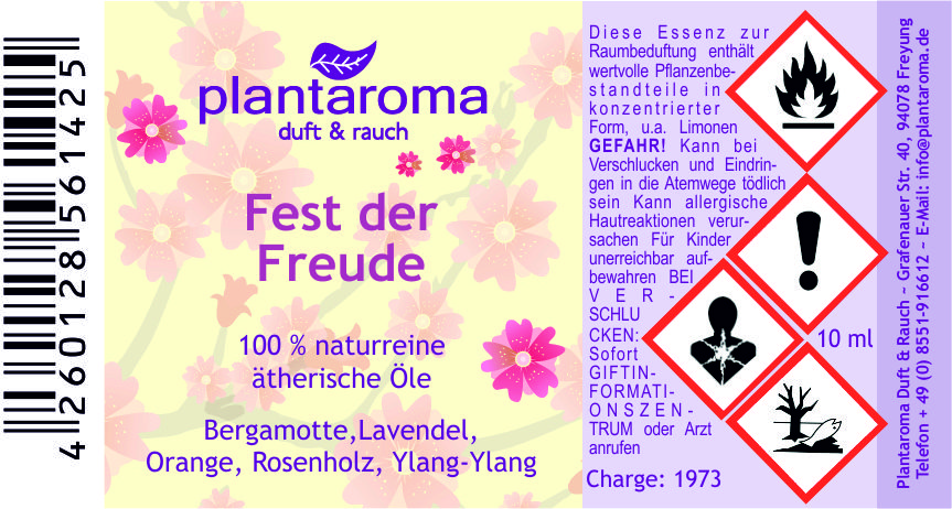 Fest der Freude, 100 % naturreine ätherische Öle