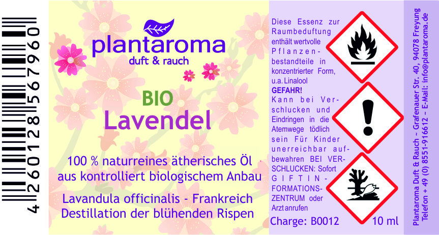 Lavendel BIO, 100 % naturreines ätherisches Öl